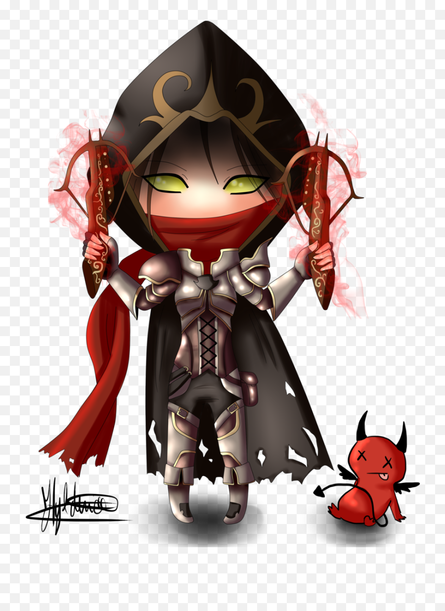 Chibi Demon Hunter By Hyldenia - Diablo Demon Hunter Chibi Demon Hunter Diablo Cartoon Emoji,Demon Hunter Logo