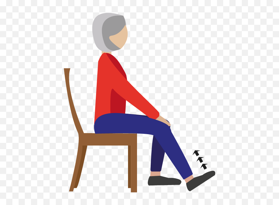 Calf Stretch - Calf Stretch On Chair Seated Emoji,Sitting Clipart