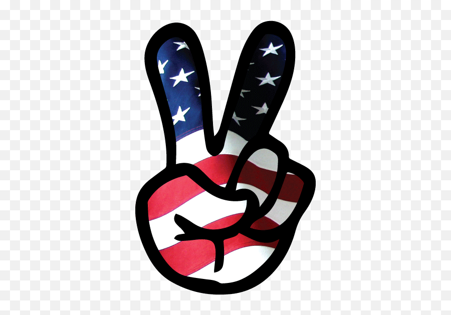 American Flag Peace Sign Decals Stickers - American Peace Sign Gif Emoji,Distressed American Flag Clipart