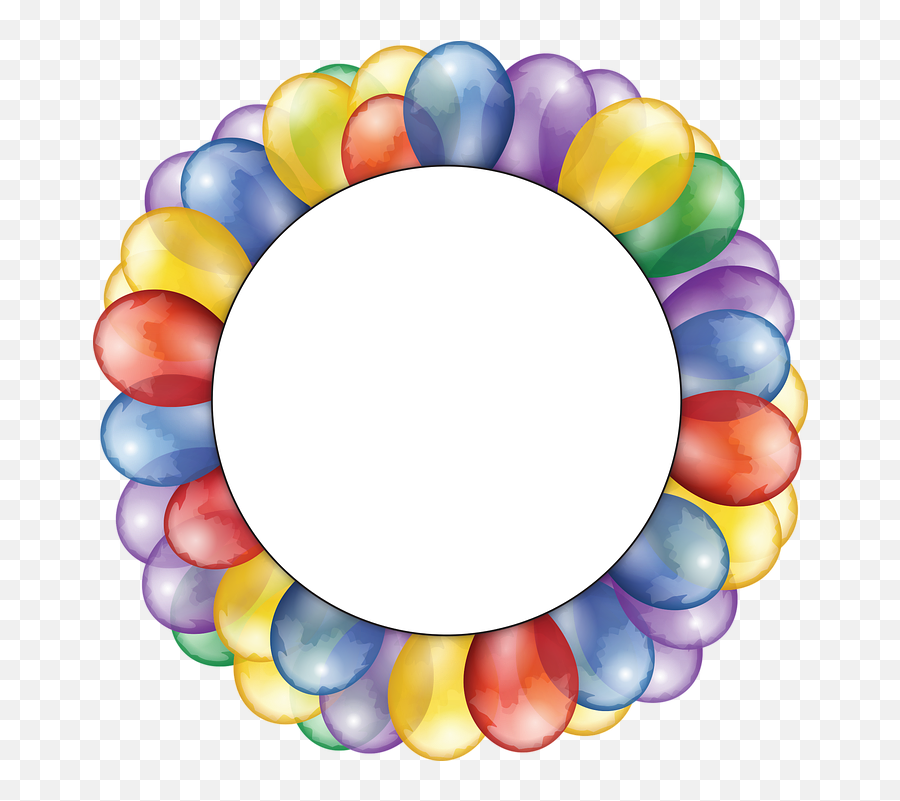 Download Hd Balloons Circle Frame Copy Sp - Circle Frame Png Happy Birthday Topper With Balloons Emoji,Circle Frame Png