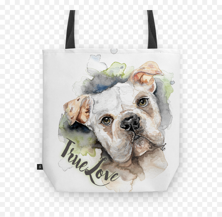 Bolsa Bulldog True Love De Victoriartna - Bulldog Full Tote Bag Emoji,Bulldog Png