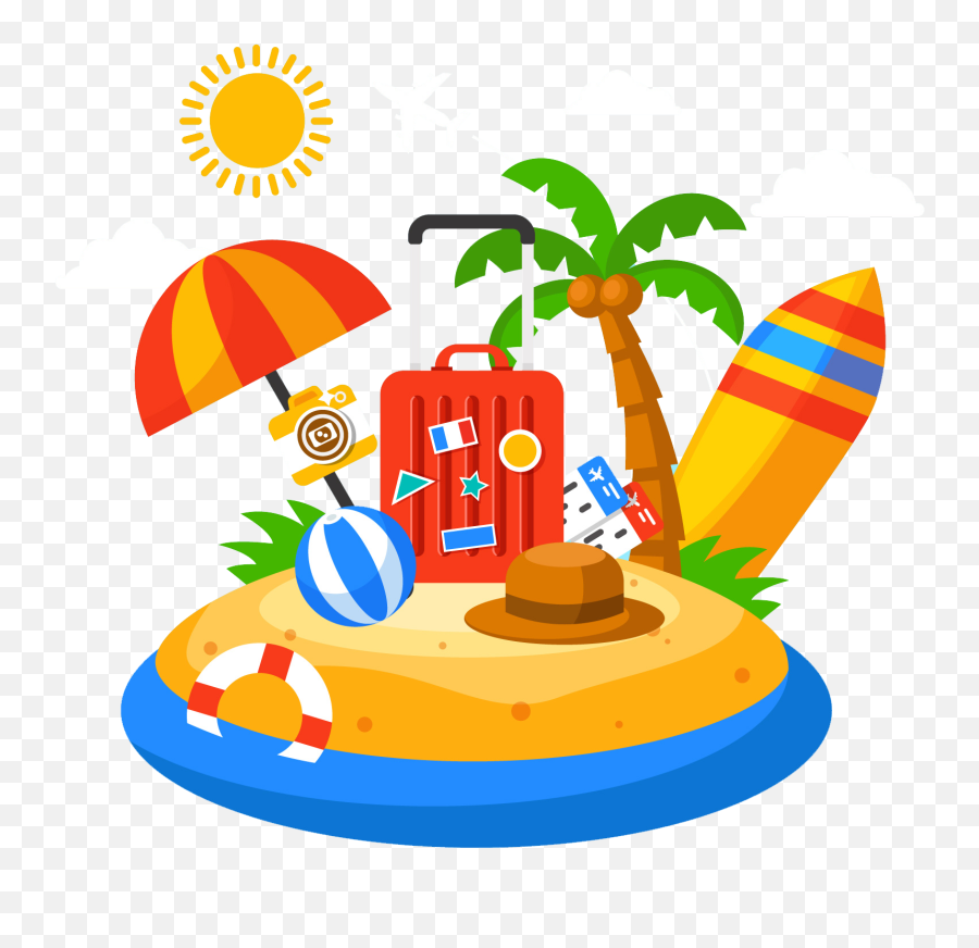 Clipart Summer Travel Clipart Summer Travel Transparent - Travel Clipart Png Emoji,Travel Clipart