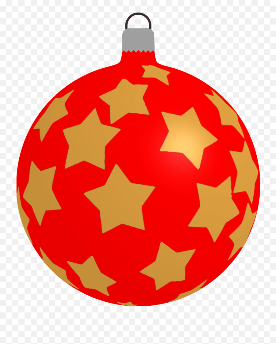 Simple Red With Gold Star Pattern Christmas Ornament Clipart - Christmas Bauble Clipart Emoji,Christmas Ornaments Clipart
