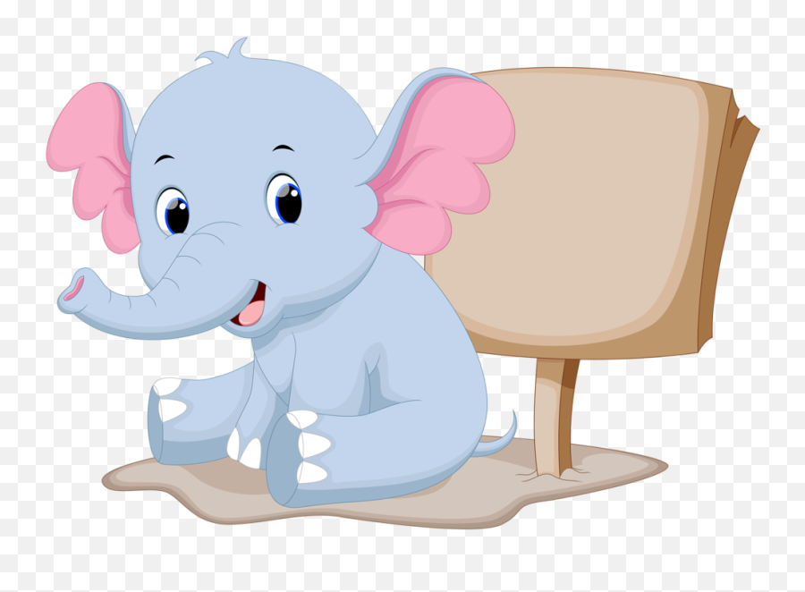 Cartoon Baby Elephant Jungle Animal On A Transparent - Cute Emoji,Cute Elephant Clipart