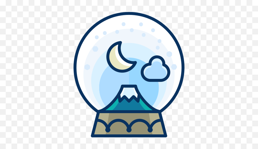 Cloud Decorate Decoration Moon Mountain Snowglobe Icon Emoji,Snowglobe Png