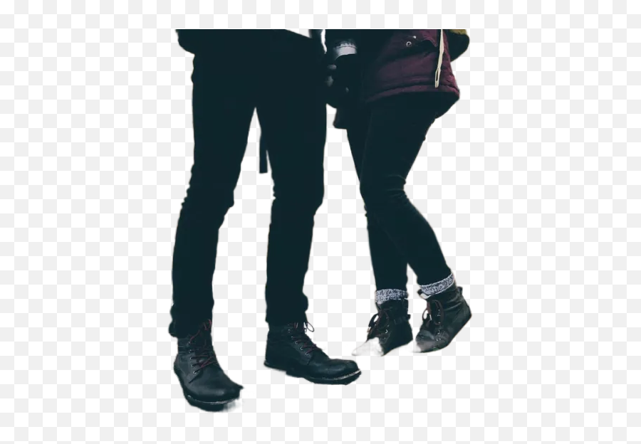 Two Person Wearing Black Pants And Black Shoes Standing Near Emoji,Legs Transparent Background