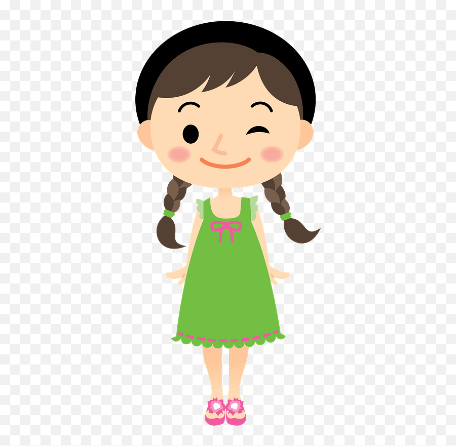 Girl Is Winking Clipart - Little Girl Winking Clipart Emoji,Clipart Girl