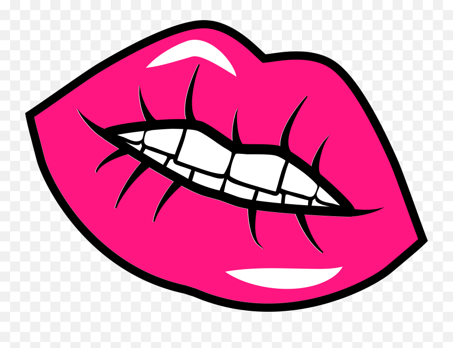 Pink Lips Clipart Free Download Transparent Png Creazilla - Vector Pop Art Lips Png Emoji,Lips Clipart