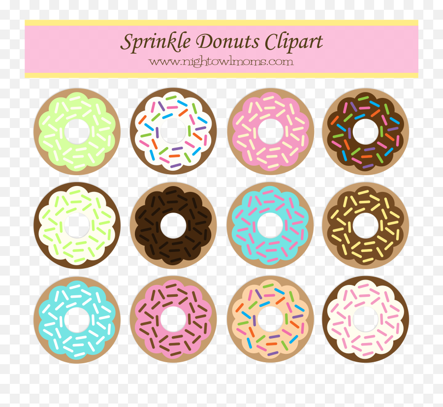 Free Sprinkle Donut Clipart Night Owl - Doughnut Emoji,Donut Clipart