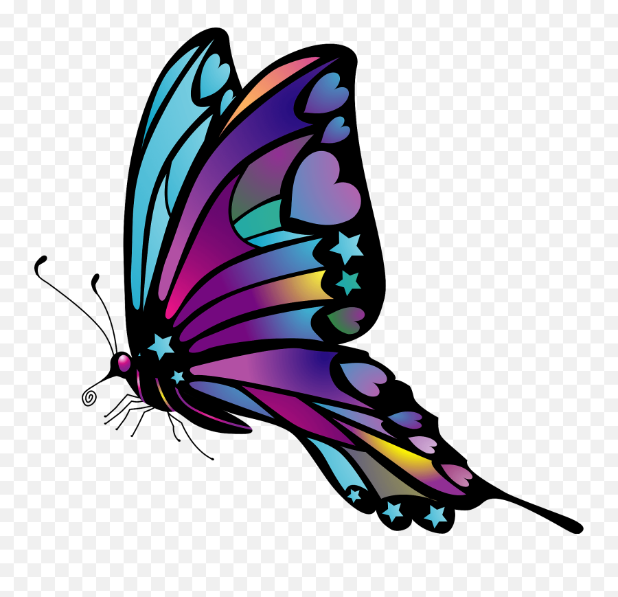 Purple And Blue Butterfly Clipart Free Download Transparent - Girly Emoji,Butterfly Clipart
