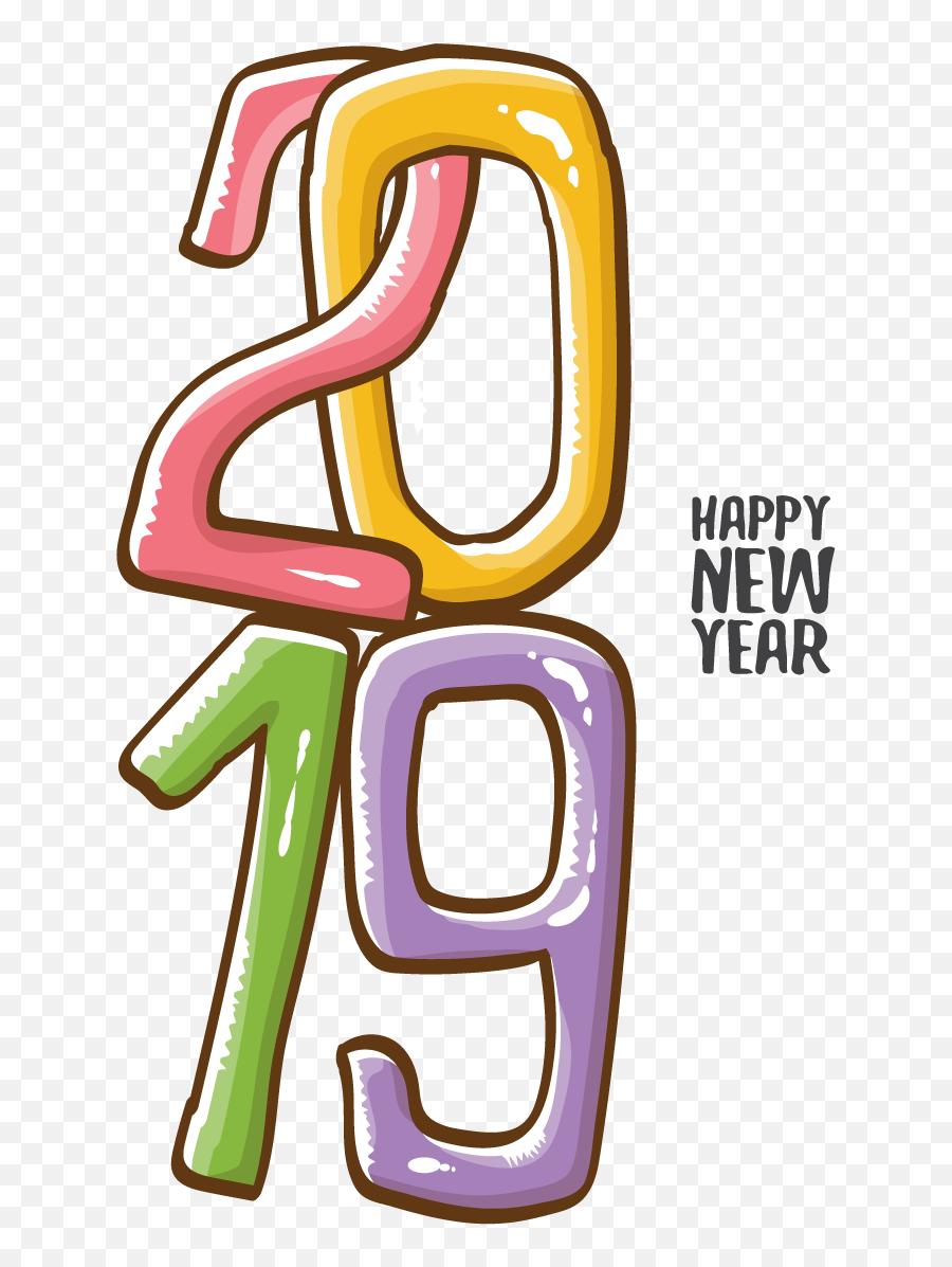 2019 Happy New Year 15 Vector Free Vector Graphic Download - Clip Art Emoji,Happy New Year 2019 Png