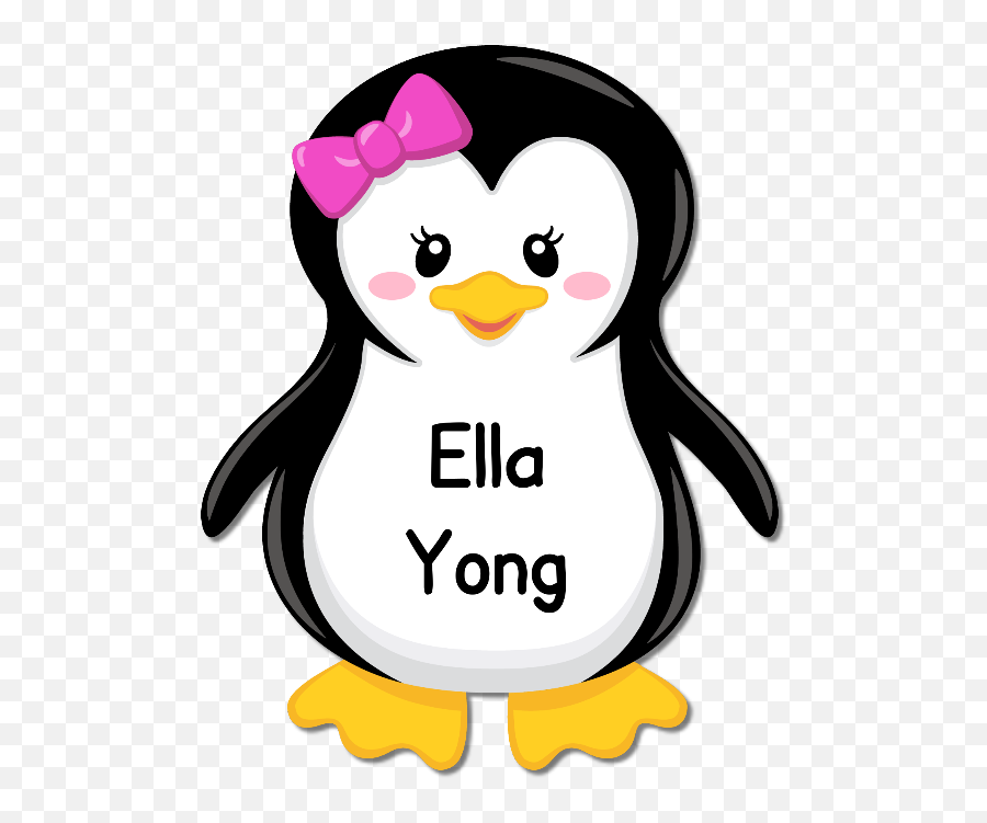 Fun Shape Labels - Cute Clipart Girl Penguin Emoji,Penguin Clipart