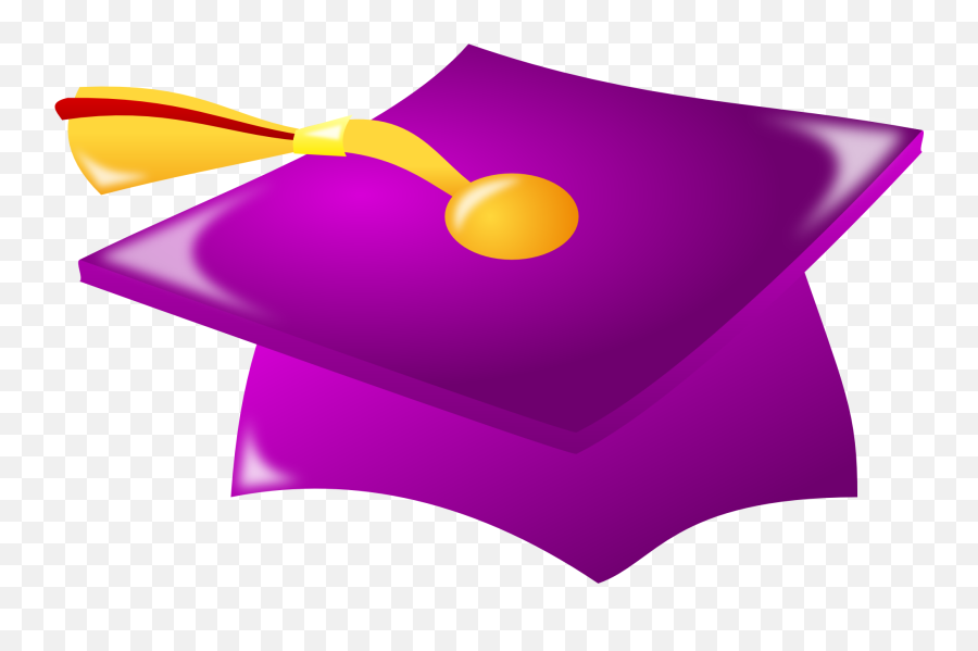Download Hd Purple Clipart Graduation - Purple And Yellow Purple Graduation Cap Clipart Emoji,Graduation Cap Transparent Background