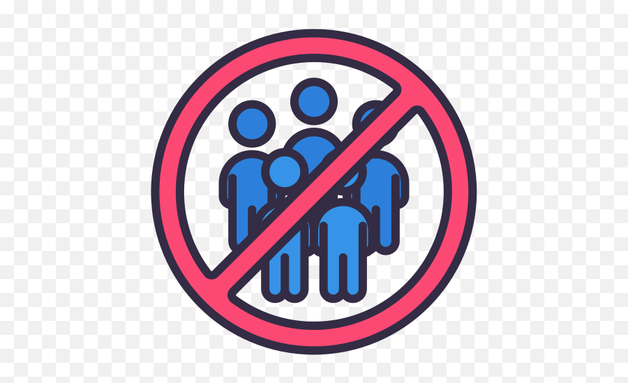 Crowded Group No Outside People Prohibited Icon - Free Imagenes De Evitar Multitudes Emoji,Group Of People Png