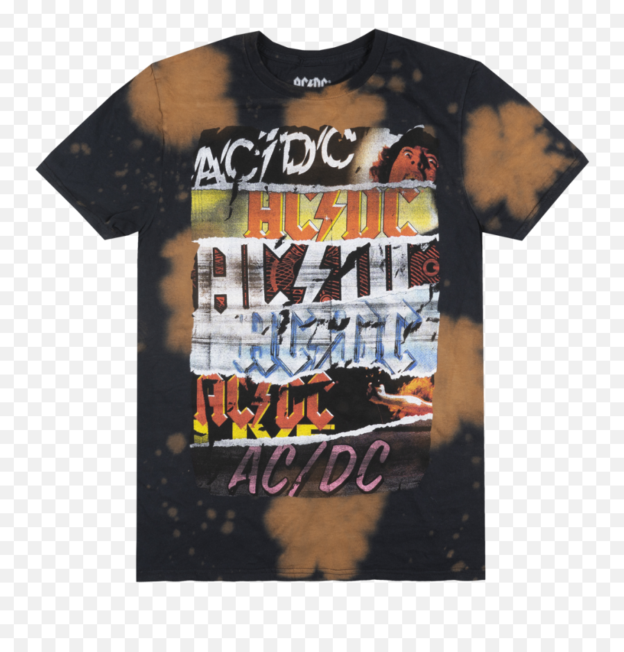 Download Acdc Rock Album Logo T - Shirt Black Tee Metal Music Short Sleeve Emoji,Acdc Logo