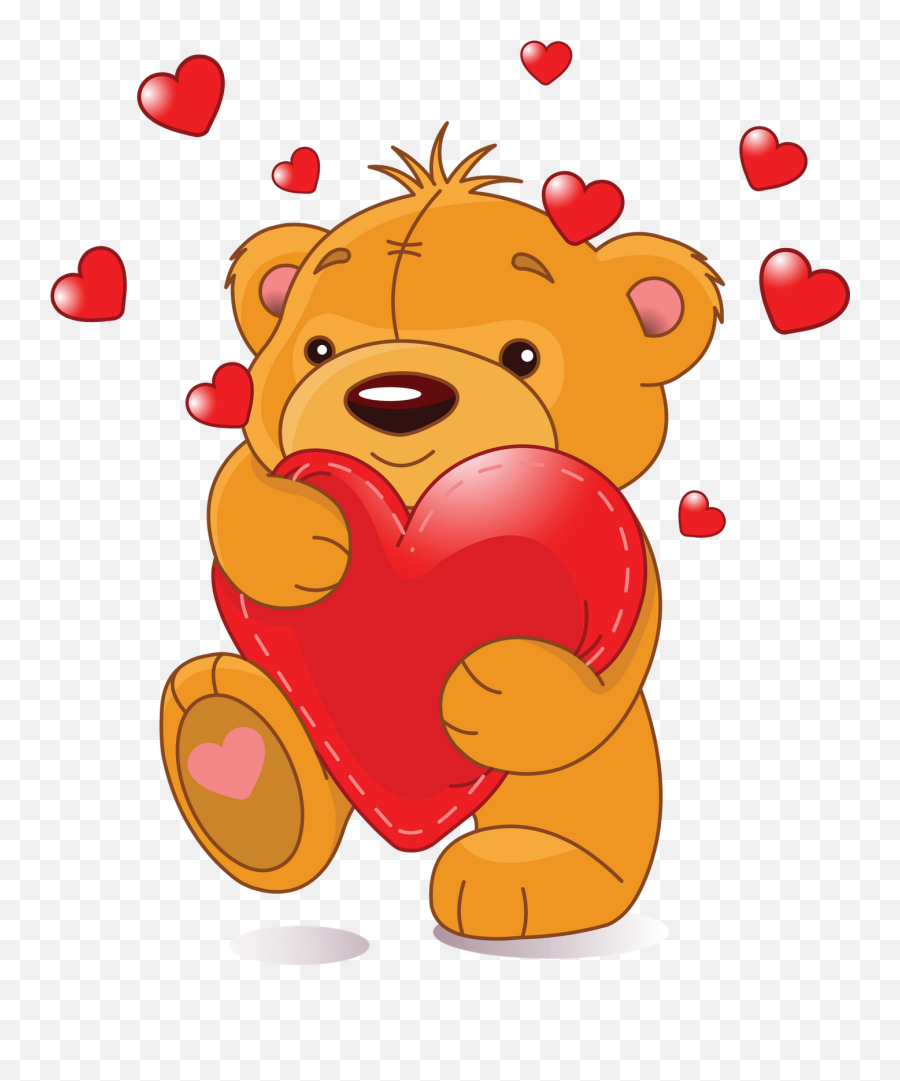 Picture - Teddy Bear With Love Hearts Emoji,Hug Clipart