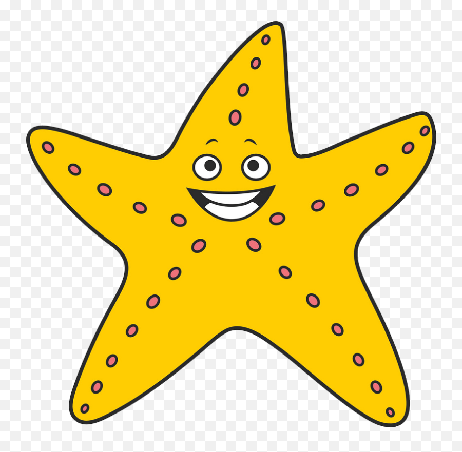 Starfish Clipart - Clipartworld Starfish From A Cartoon Emoji,T Rex Clipart Black And White