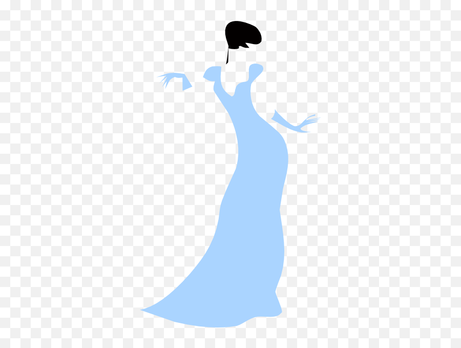 Lovely Woman In A Blue Dress Clip Art - Woman Art Deco Silhouette Emoji,Clipart Dressed