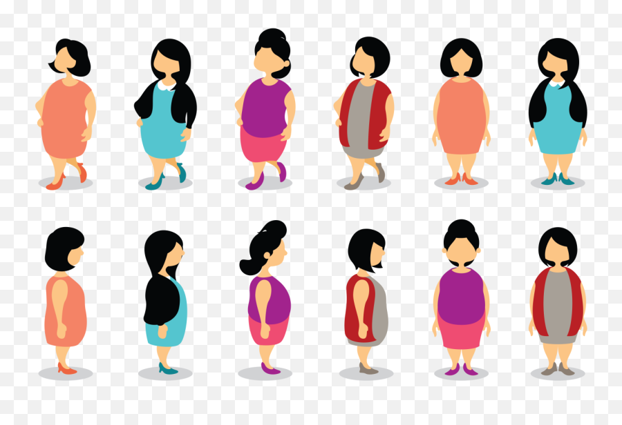 Plus Size Girls Cartoon 120095 Emoji,Obese Clipart