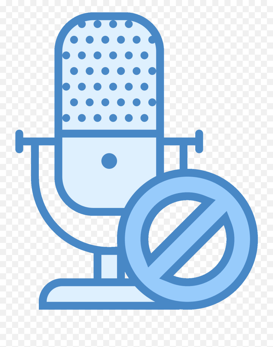 Download Block Microphone Icon - Microphone With A Line Emoji,Microphone Icon Png