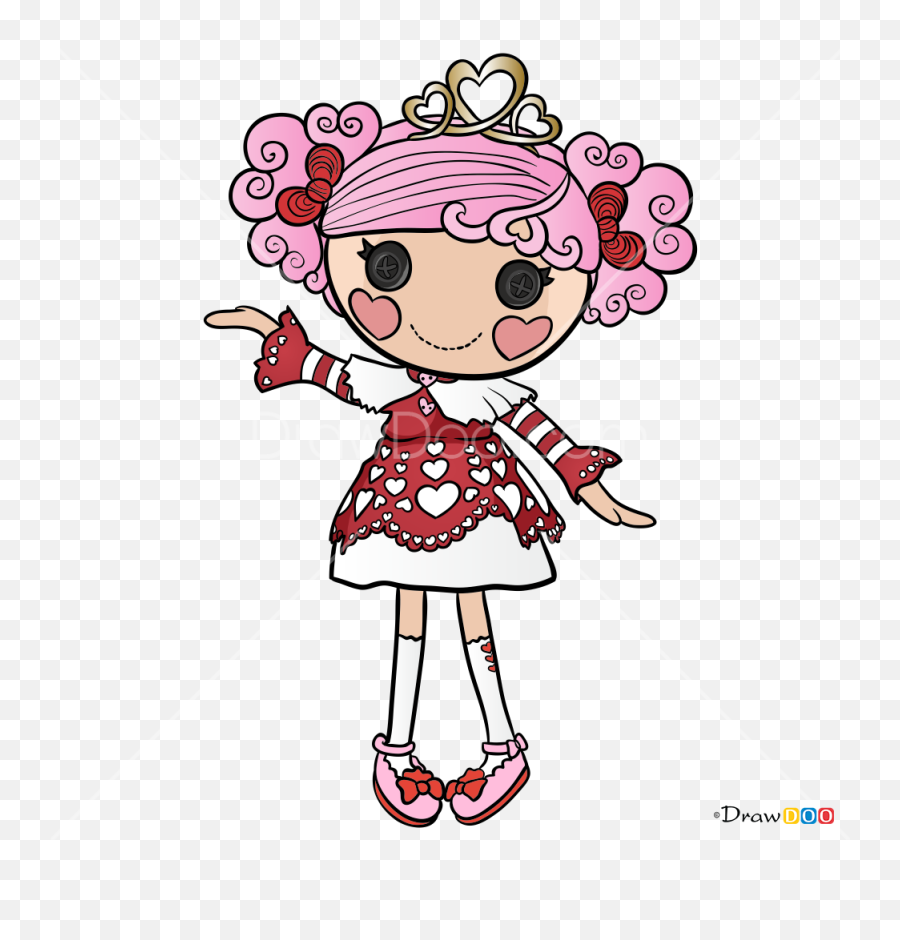 How To Draw Queenie Red Heart Lalaloopsy Emoji,Lalaloopsy Clipart