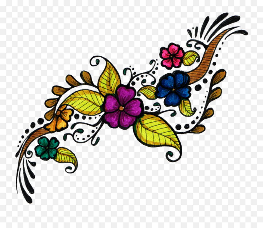 Download Flower Tattoo Design Clipart - Name Art Design Png Emoji,Tattoo Clipart