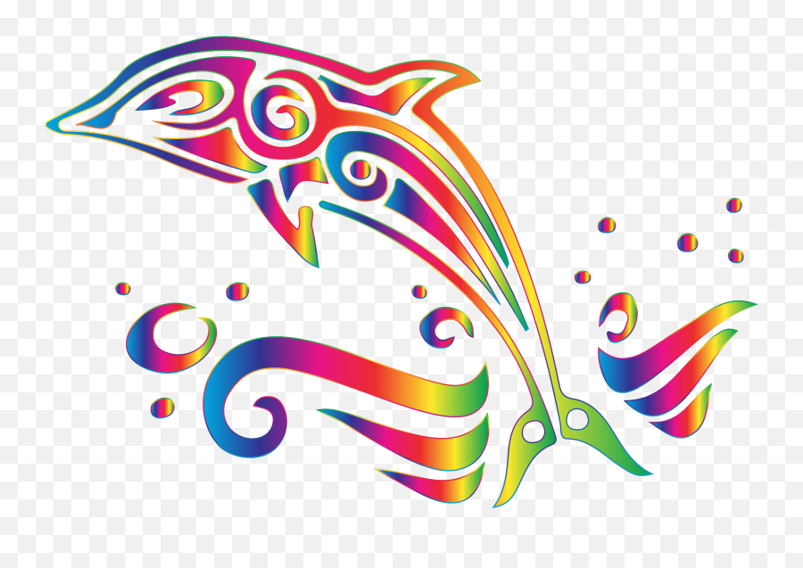 Clipart Rainbow Dolphin Clipart Rainbow Dolphin Transparent - Colorful Dolphin Clipart Emoji,Dolphin Clipart
