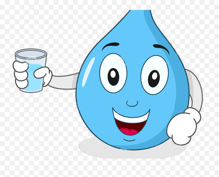 Water Bottle Clipart Cartoon Character Water - Kids Drinking Figurinha Dia Da Agua Emoji,Water Bottle Clipart