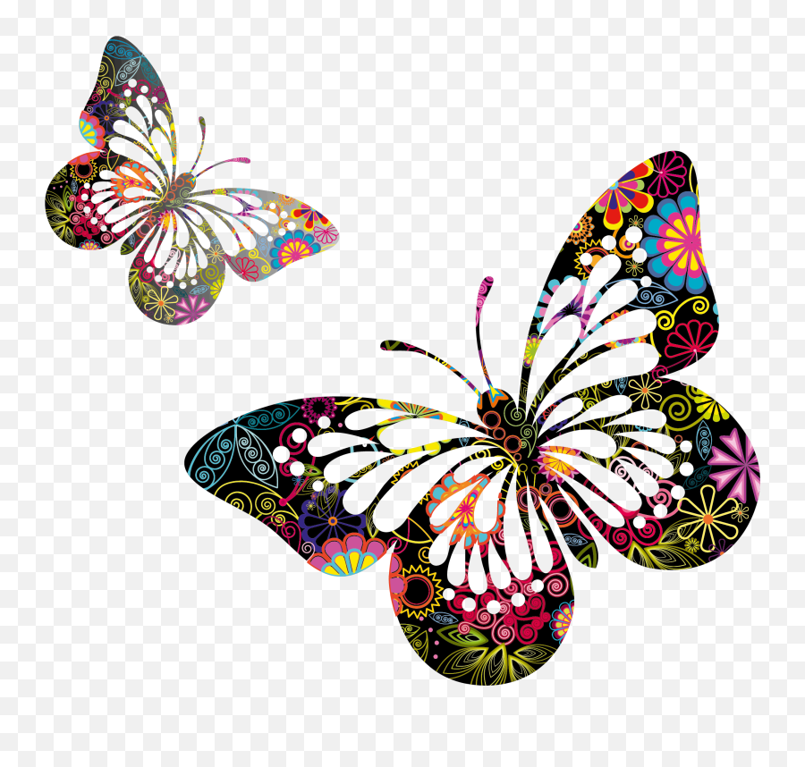 Pin By Sonya Massey On Clipart Transparent - Butterfly Borboletas Coloridas Voando Png Emoji,Butterfly Outline Clipart