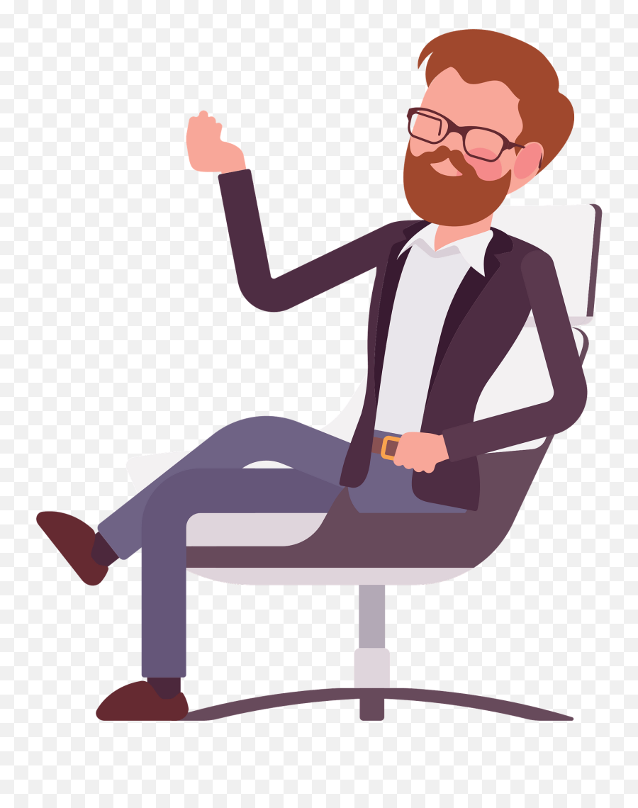 Man Sitting In A Chair Clipart - Man Sitting Clip Art Emoji,Sitting Clipart
