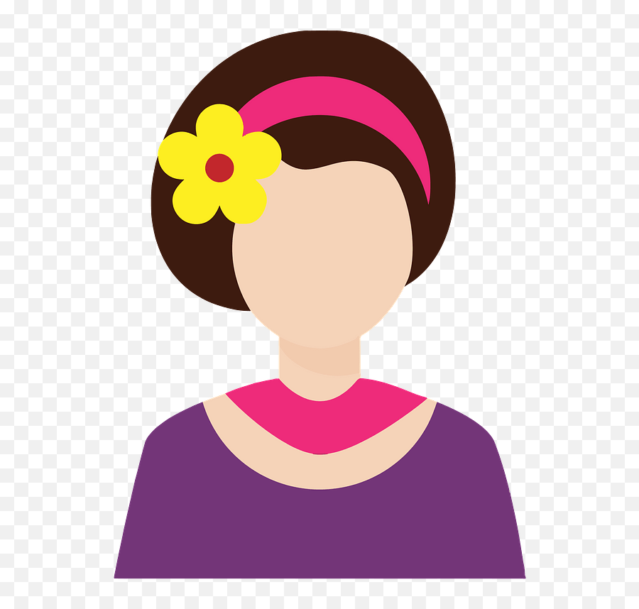Female Avatar With Flower In Hair Clipart Free Download - Flower In Hair Clipart Emoji,Hair Clipart