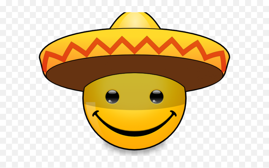 Emoji Face Clipart Spanish Feeling - Happy Face In Spanish Emoji Mexican Hat,Happy Face Clipart