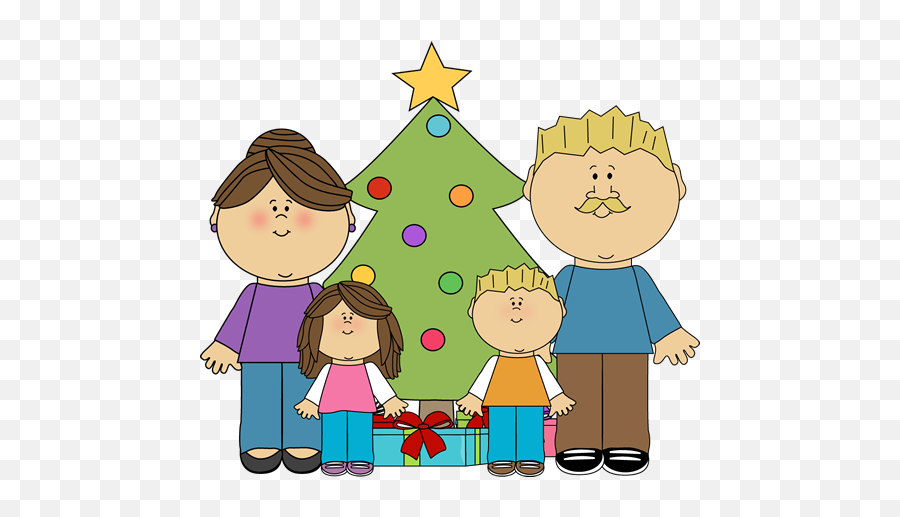 Christmas Family Clip Art - Family In Christmas Clip Art Emoji,Christmas Eve Clipart