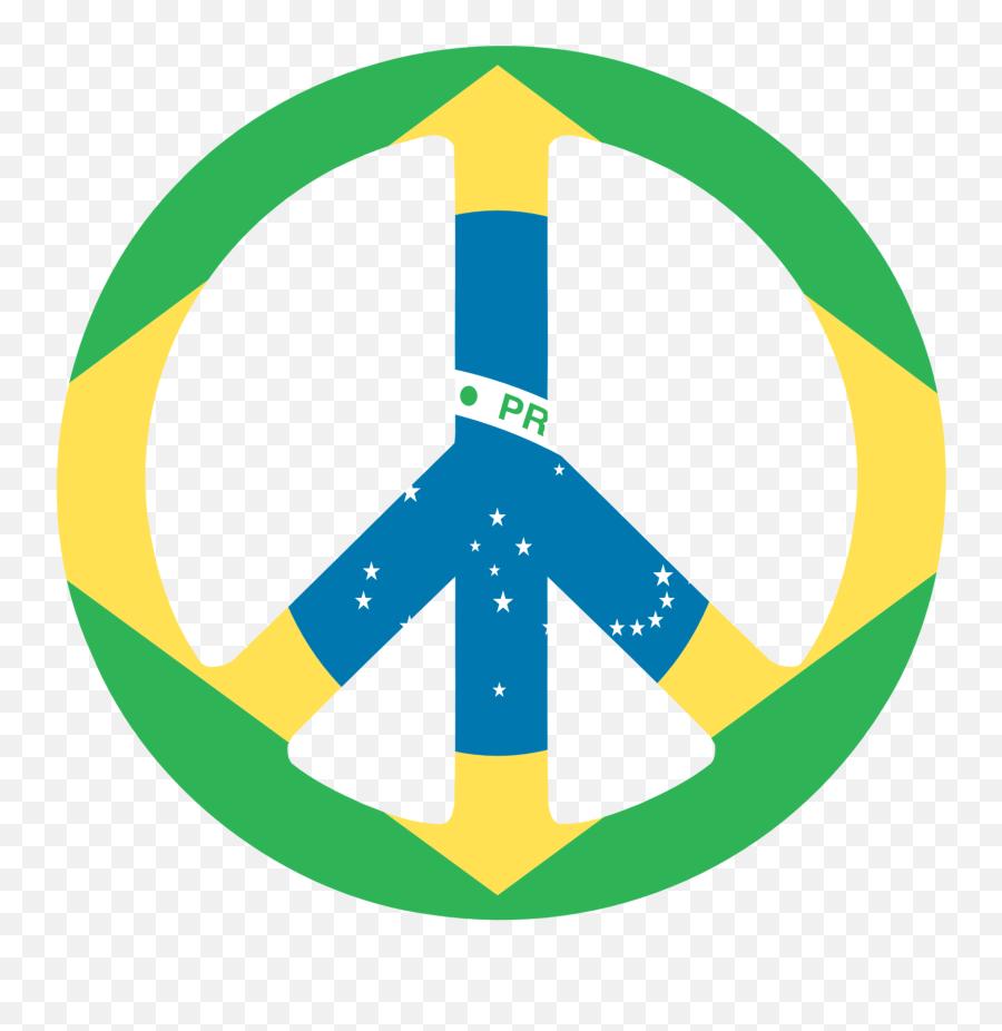 Clipart Of Brazil Flag Peace Sign Free - Flag Tattoos Brazil Emoji,Peace Sign Clipart