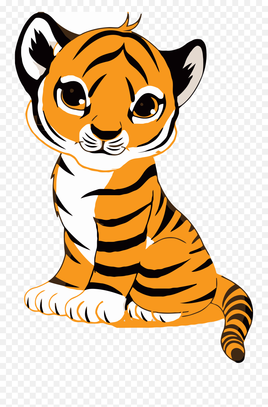 Picture - Cute Cartoon Tiger Cub Emoji,Tiger Clipart