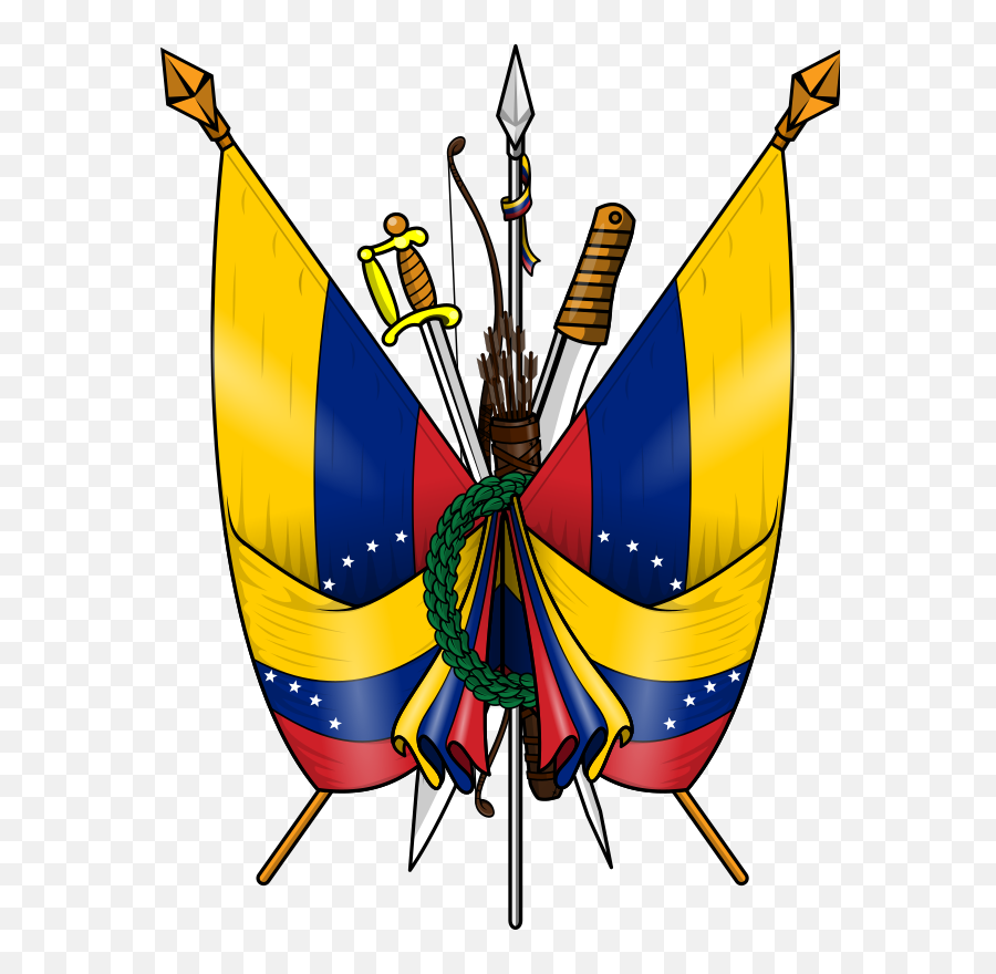 Butterfly Pollinator Flag Png Clipart - Dibujo Del Escudo De Armas De Venezuela Emoji,Venezuela Flag Png
