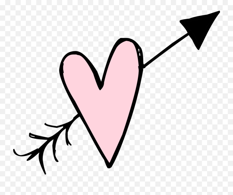 Heart Doodle - Cute Heart With Arrow Clipart Emoji,Doodle Clipart