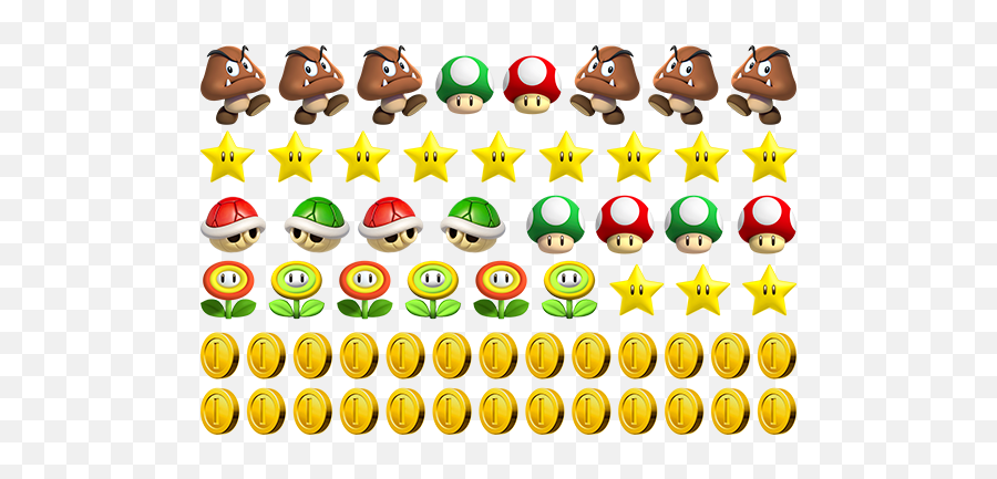 Kids Wall Sticker Set 60x Mario Bros - Decoracion Monedas De Mario Bros Emoji,Mario Coin Png