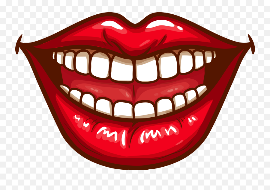 Smiling Mouth Png Clip Art Free - Laughing Lips Clipart Png Emoji,Mouth Png