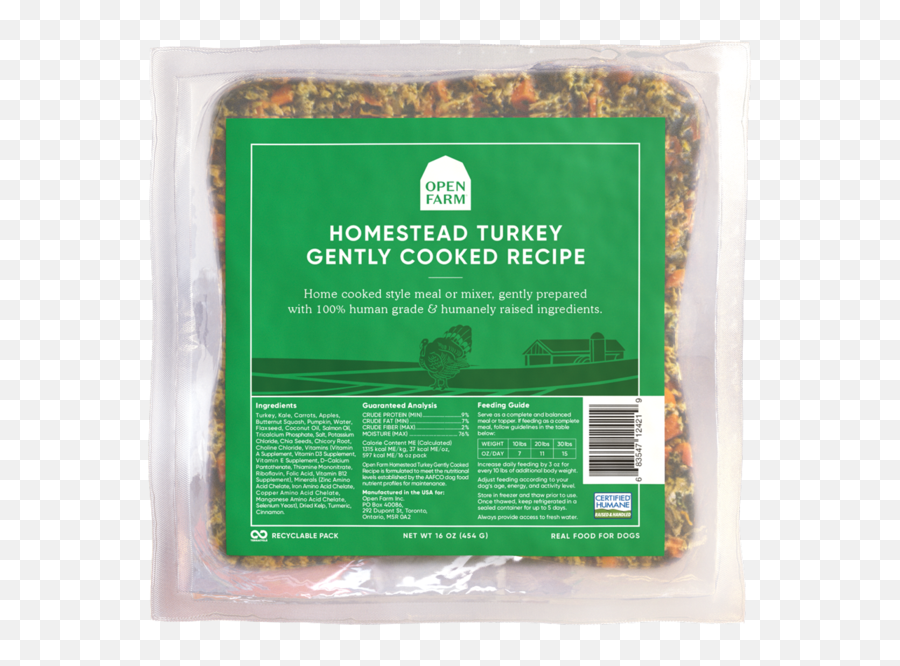 Open Farm Dog Frozen Gently Cooked Food - Open Farm Gently Cooked Canine Emoji,Cooked Turkey Png
