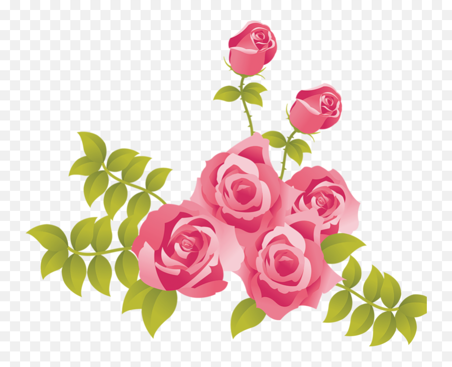 Clipart Roses Cartoon Clipart Roses - Transparent Pink Flowers Clipart Emoji,Rose Clipart