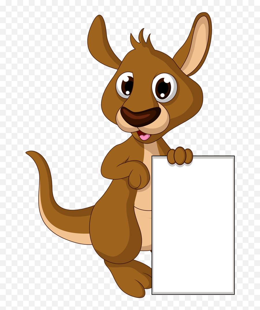 Download Hd Frozen Clipart Name Tag - Kangaroo Cartoon Png Cartoon Animal Name Tags Png Emoji,Frozen Clipart