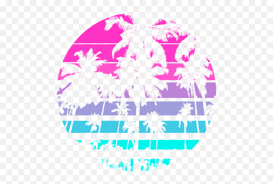 Retro Eighties 80s 90s Beach Style Design With Palm Trees Design Greeting Card Emoji,90s Logo Design