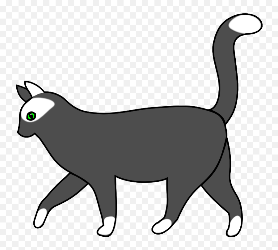 Clipart - White Cat Walking 1 Clipartsco Emoji,Sneaky Clipart