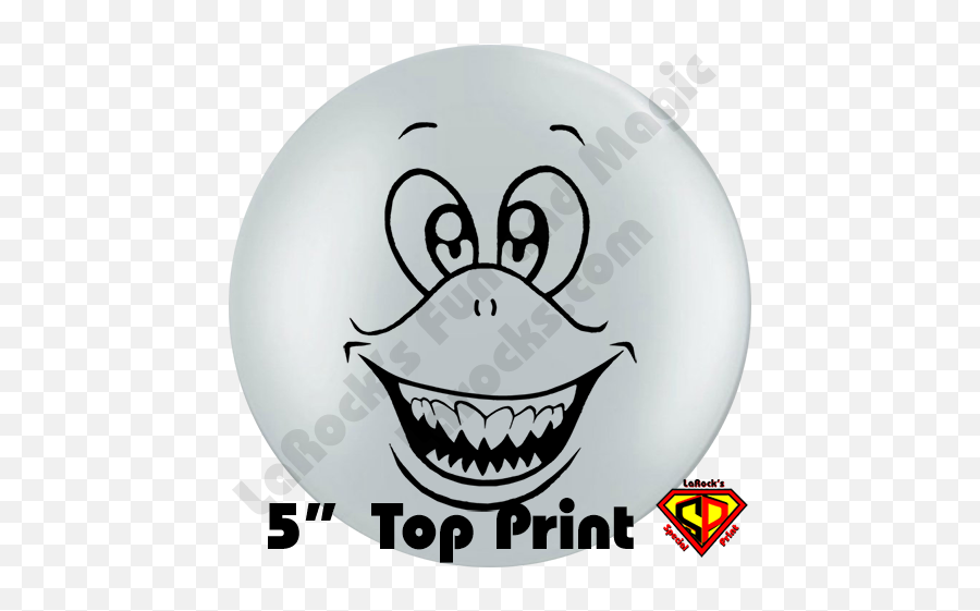 5 Inch Round Cute Shark Grey Top Print Balloon By Juan Gonzales Qualatex 100ct Emoji,Shark Tooth Clipart