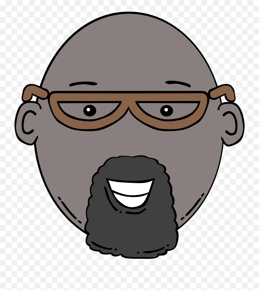 Download Image Transparent Library Beard Clipart Goatee - Bald With Glasses Black Man Cartoon Emoji,Beard Clipart