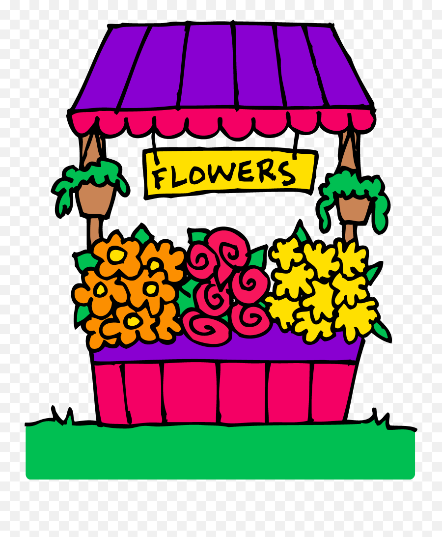 Colorful Flower Drawing - Flower Shop Clipart Emoji,Flowers Clipart