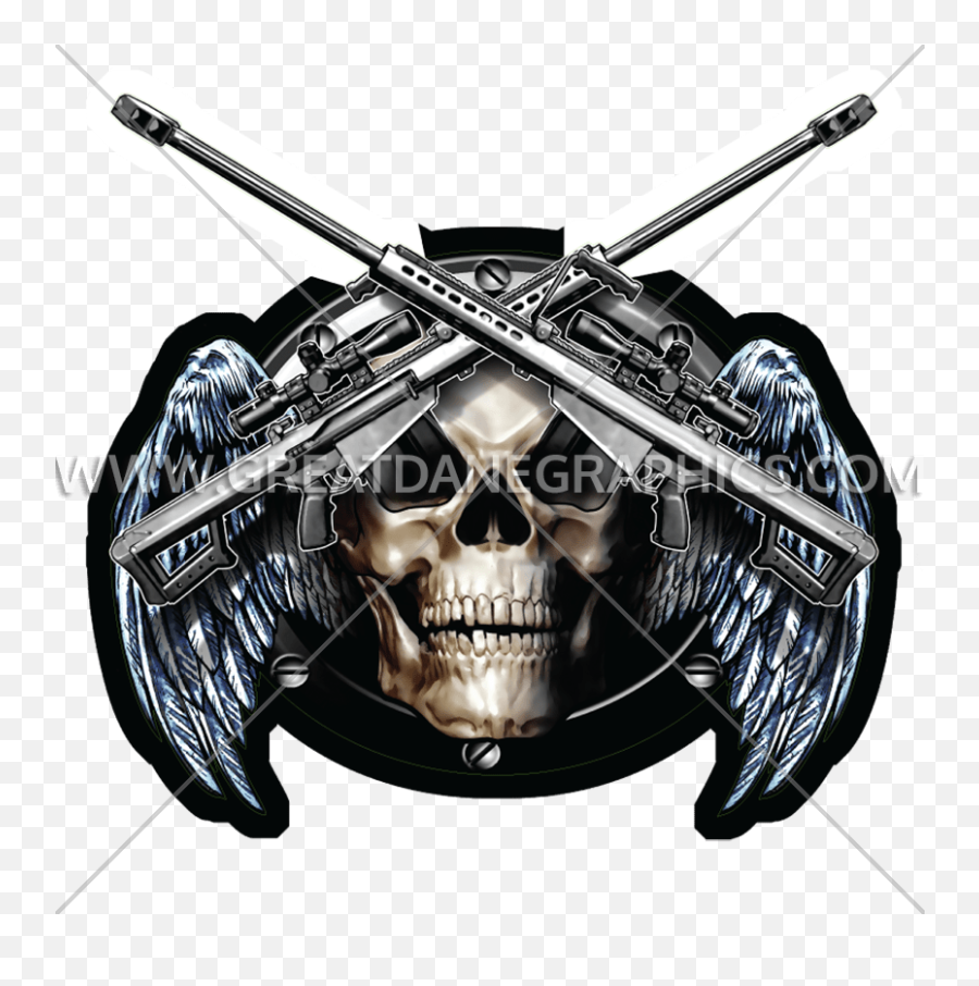 Skull Wings Weapons Production Ready Artwork For T - Shirt Emoji,Weapons Png