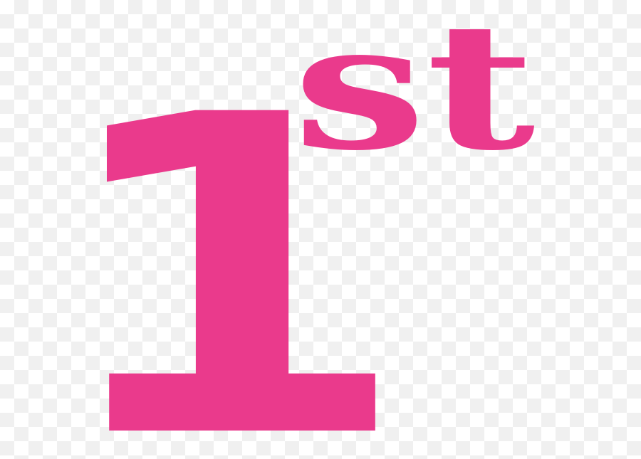 Pink Number One Png Transparent Background Free Download - 1st Clipart Emoji,Pink Png
