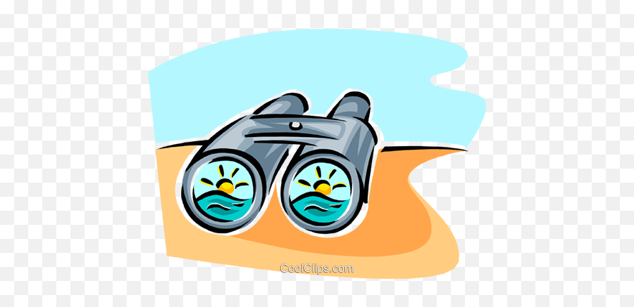 Binoculars With The Sun Reflected In Them Royalty Free - Drawing Emoji,Binoculars Clipart